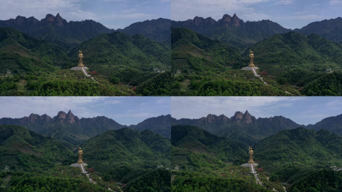 九华山风景区大愿文化园大佛航拍