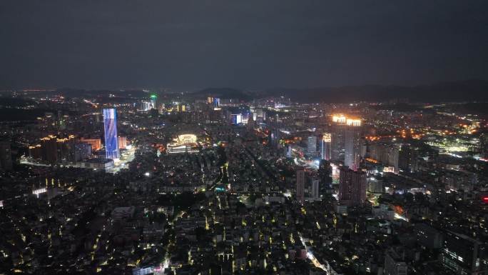 4K正版-航拍中山市市中心夜景风光