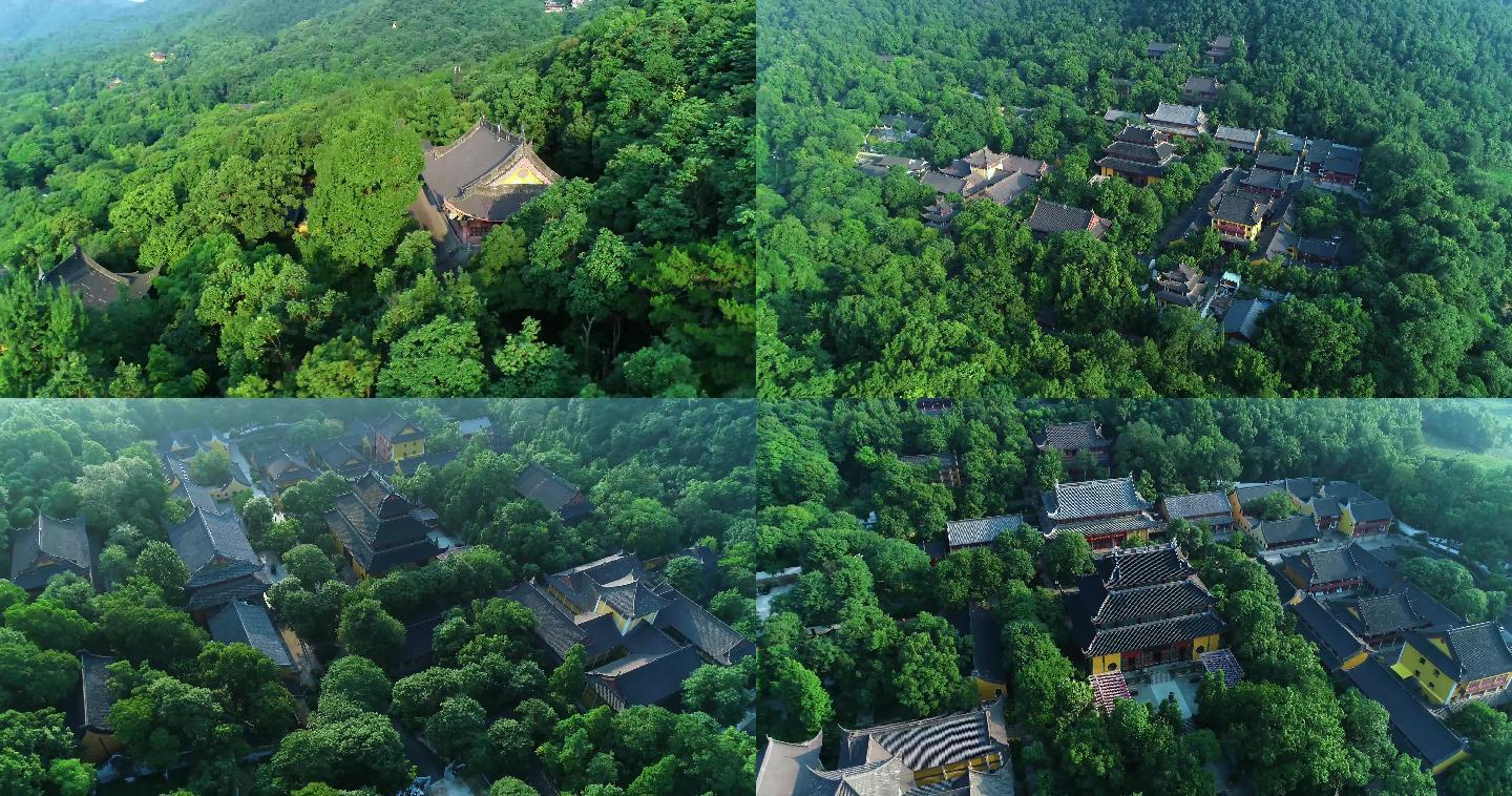 灵隐寺树林环抱4k航拍视频