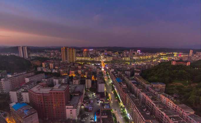 湖南省郴州市永兴县城市风景夜景