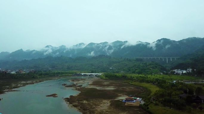 航拍多彩贵州云山雾罩山川秀丽大美河山旅游