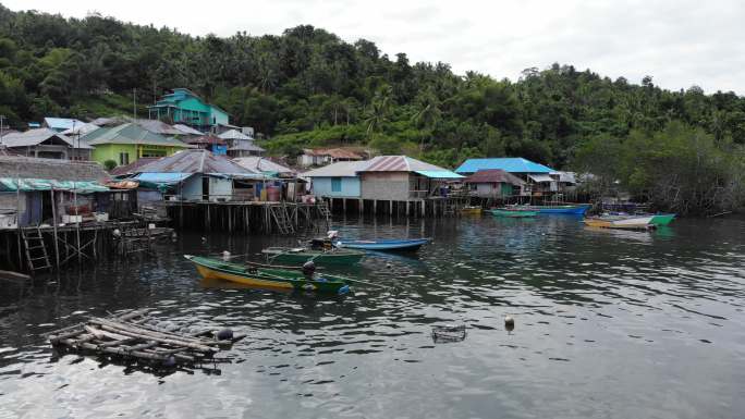 印尼 海边 吉普赛 渔村 视频素材