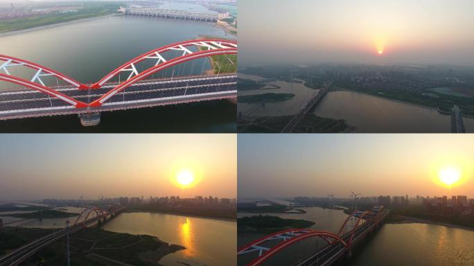 彩虹桥 生态城航拍  生态城 天津生态城