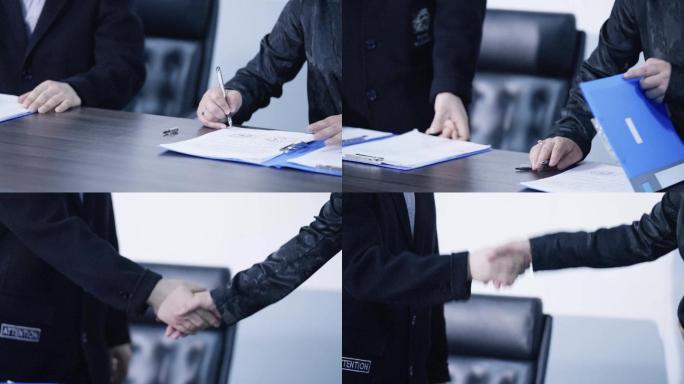 签约签合同握手