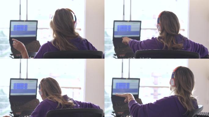 Canto老师教她的学生在虚拟课堂上放置声音和音调的技巧