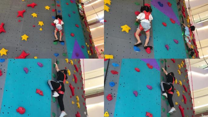 儿童学生攀岩运动攀岩馆