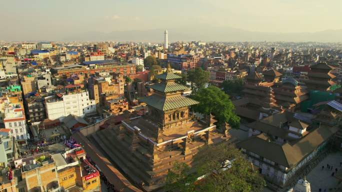 Bhaktapur Durbar广场纪念碑鸟瞰图