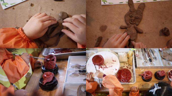 儿童手工 陶土 泥塑