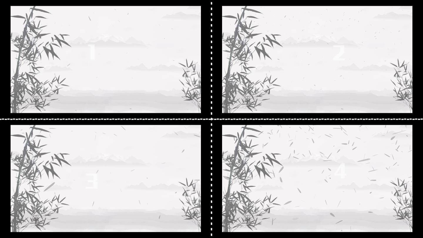 4款竹叶下落背景视频（素材）
