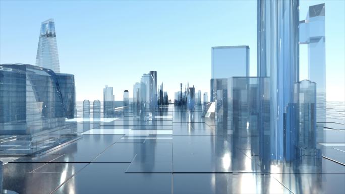 科幻感 未来城市 轻轨动画 3D渲染