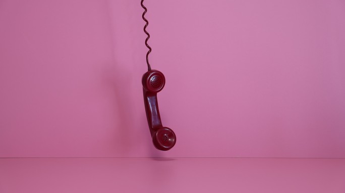 旧红色电话听筒红色电话听筒掉线