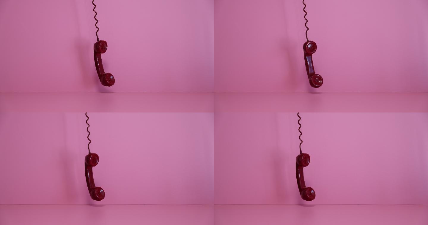 旧红色电话听筒红色电话听筒掉线