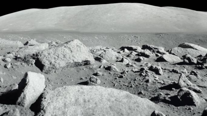 从太空看月球表面月壤岩土登月