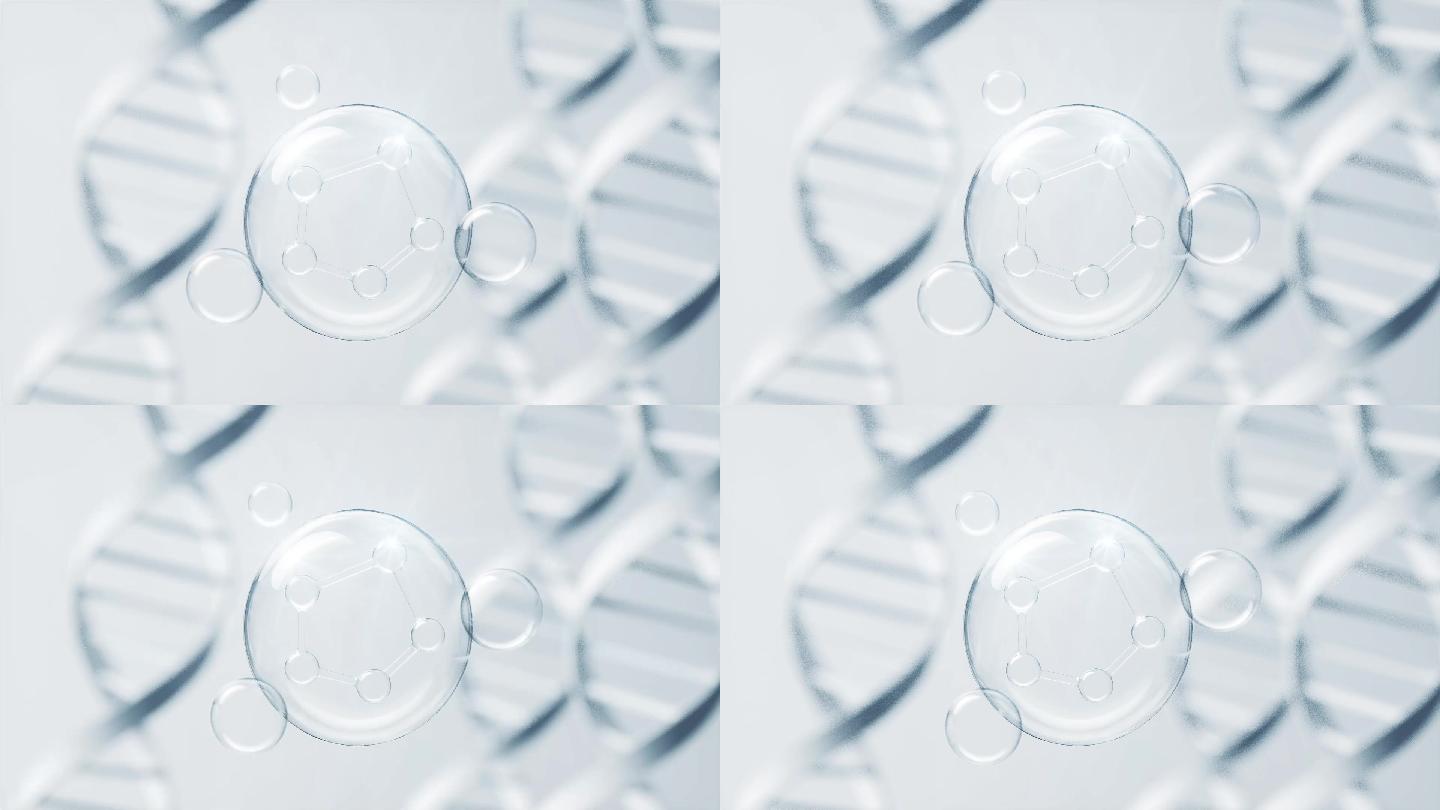 抽象水泡DNA分子高端美容护肤动态视频