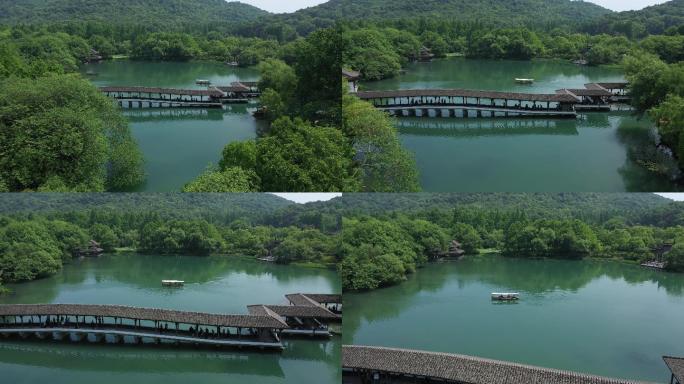 航拍杭州西湖浴鹄湾