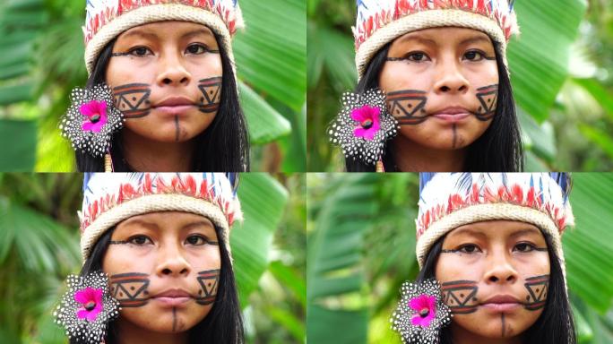 图皮瓜拉尼部落土著年轻女子肖像