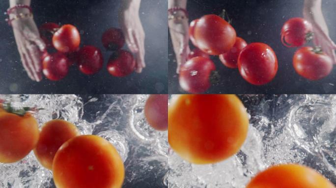 西红柿落入水中