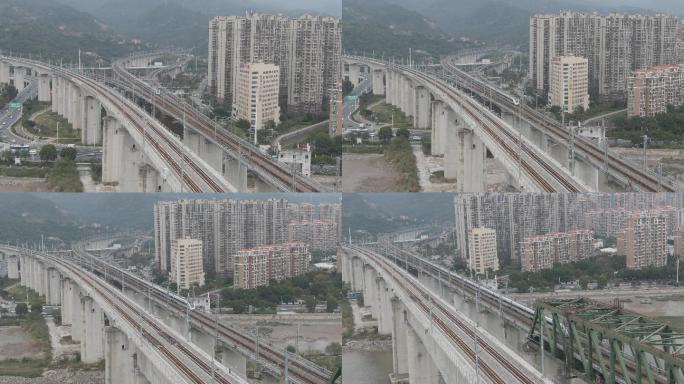 高速列车建设科技发展立交桥