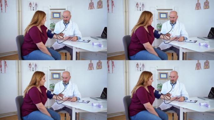 医生测量病人的血压