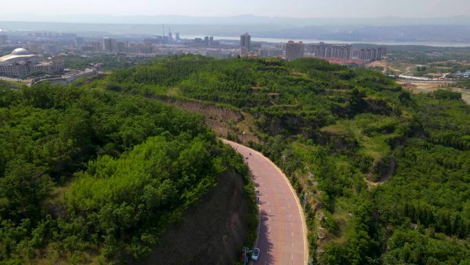 4k航拍山区自然风光 道路 跑道C