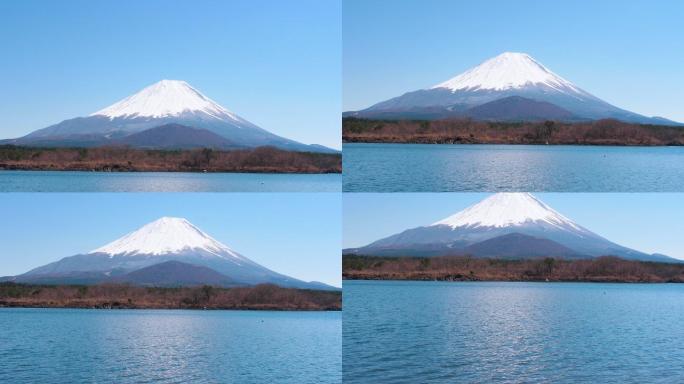 富士山离朔矶湖；着色运动