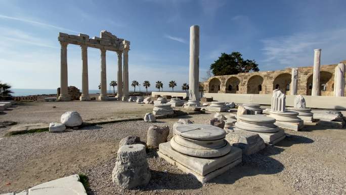土耳其安塔利亚阿波罗神庙遗址4k库存视频