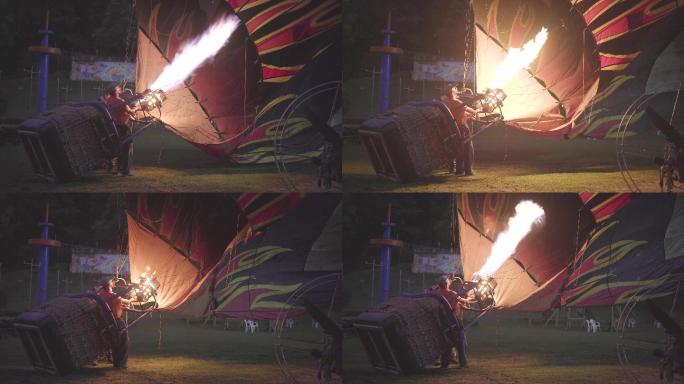 桑塔菲-德-安蒂奥基亚的热气球充气以供家庭娱乐