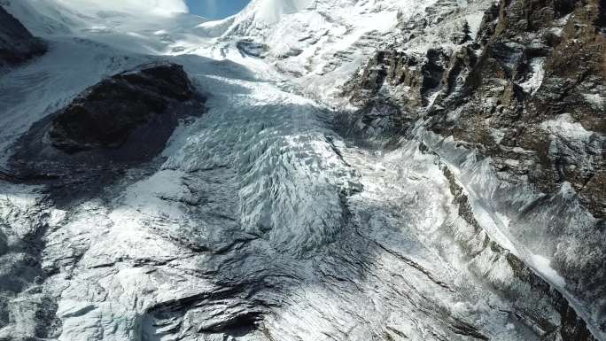 西藏冬季冰川湖泊航拍