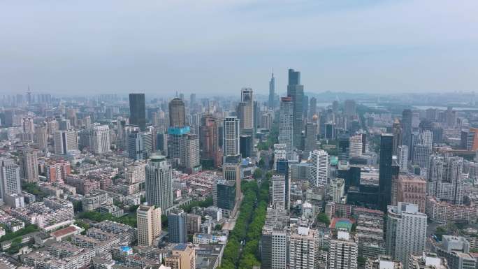 南京城市大景航拍空镜