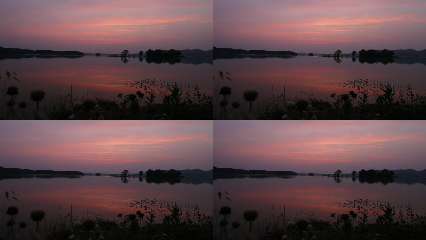 湖上落日风光视频素材