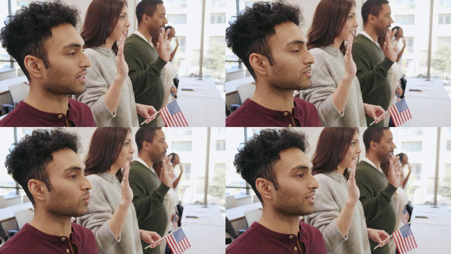 美国新公民成为公民后宣誓