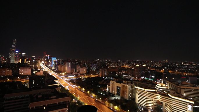 北京长安街国贸夜景