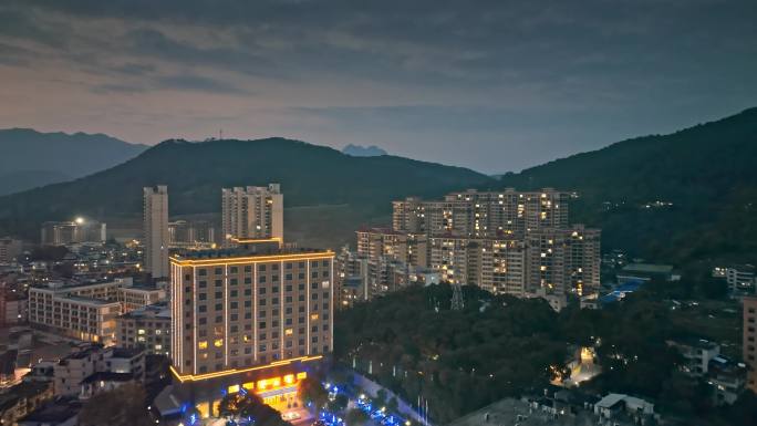 清远阳山宾馆夜景航拍