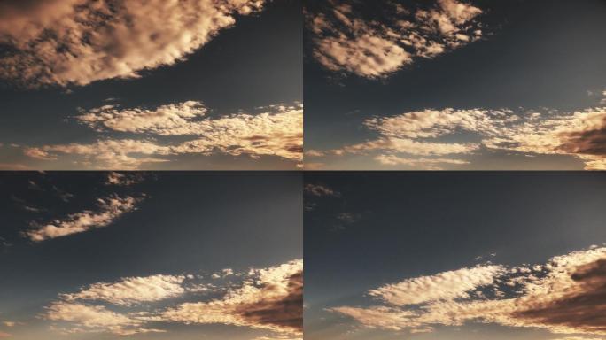 【HD天空】透光云层夕阳晚霞落日黄昏云景