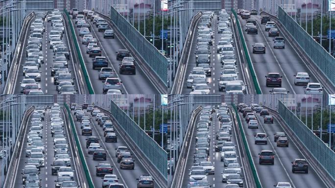 城市堵车车流延时