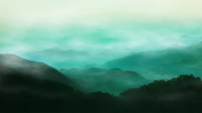 场景-远山雾气循环-清晨