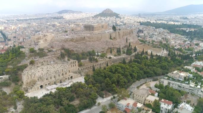 希腊雅典卫城鸟瞰图