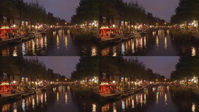 阿姆斯特丹荷兰历史中心位于城市历史中心的timelapse运河区