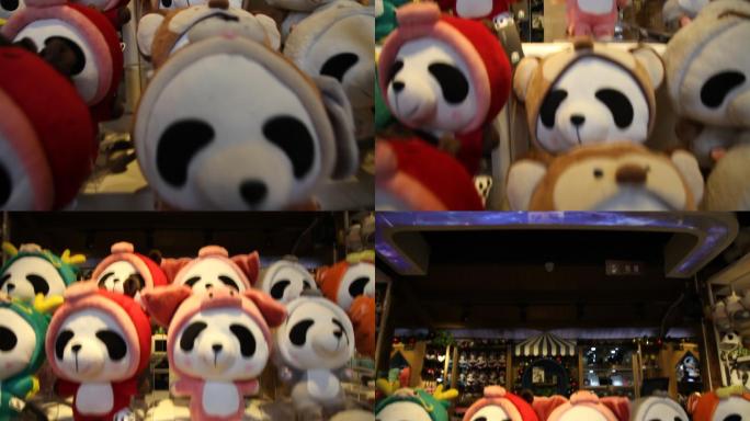 饰品店熊猫玩偶手办