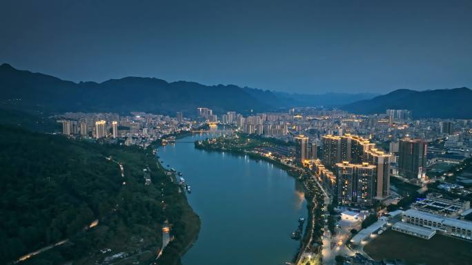 清远阳山一河两岸夜景