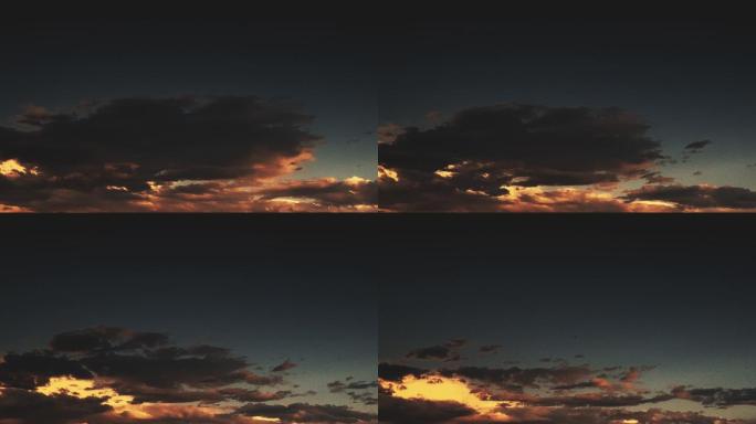 【HD天空】夕阳晚霞落日昏黄暗日飞机掠影