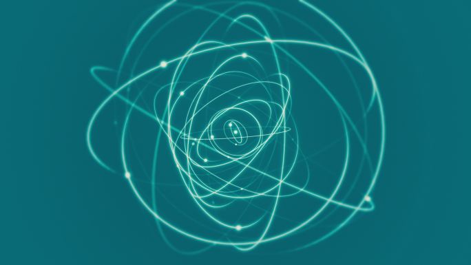 原子核和电子围绕原子旋转的动画