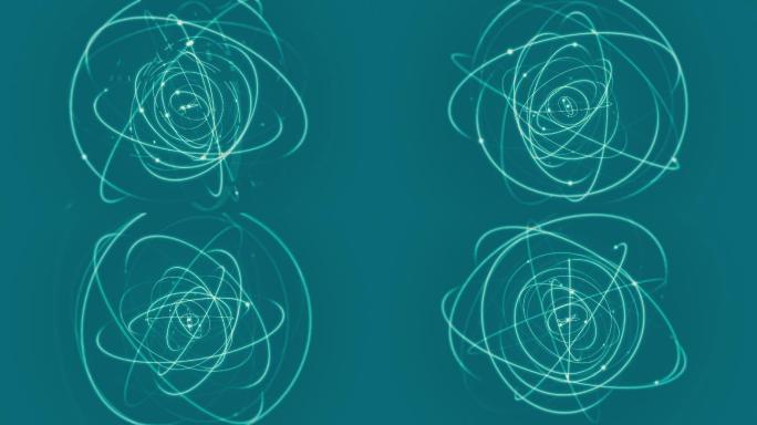 原子核和电子围绕原子旋转的动画