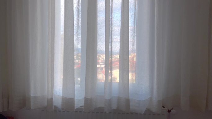 窗帘和窗户窗纱