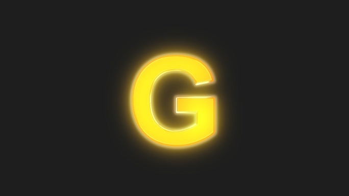 黄色闪光英文字母G