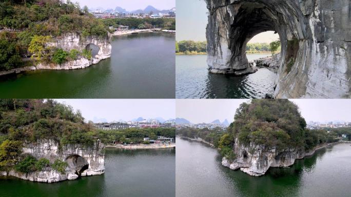 广西桂林空镜桂林山水甲天下