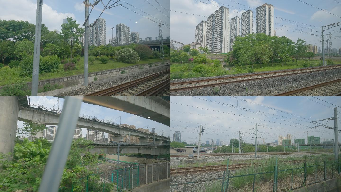 成都到德阳高铁成绵乐客运专线风景成都东站