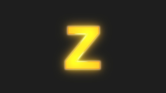 黄色闪光英文字母发光字Z