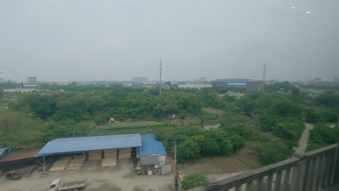 成都到德阳高铁成绵乐客运专线沿线风景