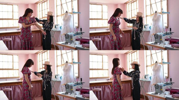 日本设计师在艺术家模特身上检验服装特征